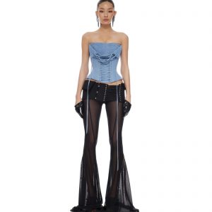 SAVANNAH DENIM LACE-UP CORSET