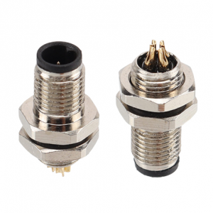M5 Male Front Mount Socket ( Solder, Screw M5*0.5 )