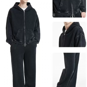 Custom Printed BOXY Oversized Hoodies for Men with Double-headed Short Zipper 100% Cotton Streetwear Style Eco-Friendly