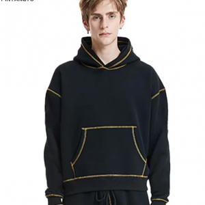 Custom Logo Hoodie for Men Heavyweight Cotton New Design Plain Plus Size Reverse Contrast Stitch 100% Cotton Oversized Fit