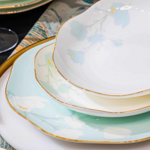 Magnolia Pattern Light Celadon Tableware Set