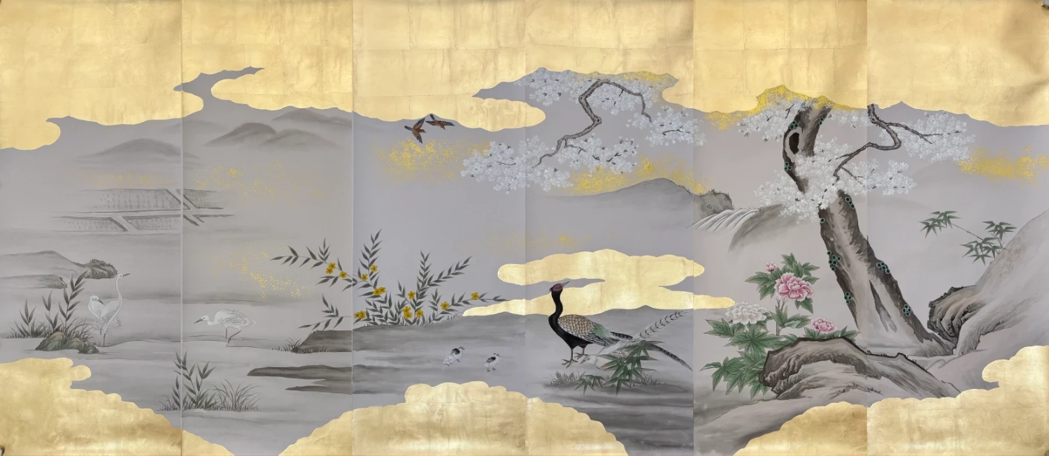 Custom Wallpaper on Gold Leaf