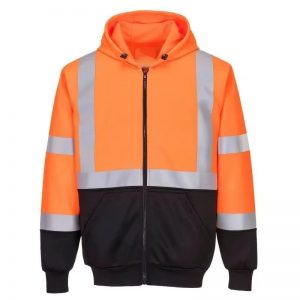 Wholesale High Quality Hi Vis Reflective Safety Work Hoodie Polyester Windproof Breathable Zipper for Unisex Working Uniforms