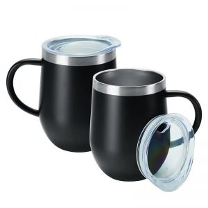 Stainless Steel Tumbler Handle & Lid - Double-Wall Vacuum for Coffee